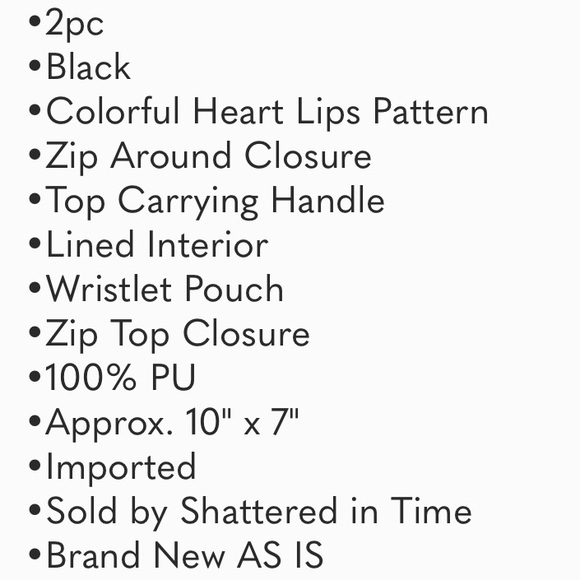 NEW Betsey Johnson Heart & Rose Cosmetic Train Case Bag Set - Picture 6 of 6